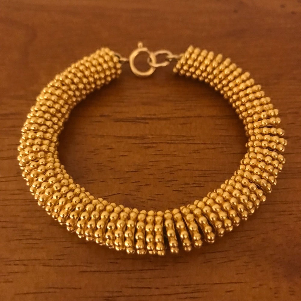 Vermeil Gold Bangle Chain Statement Bracelet ✨